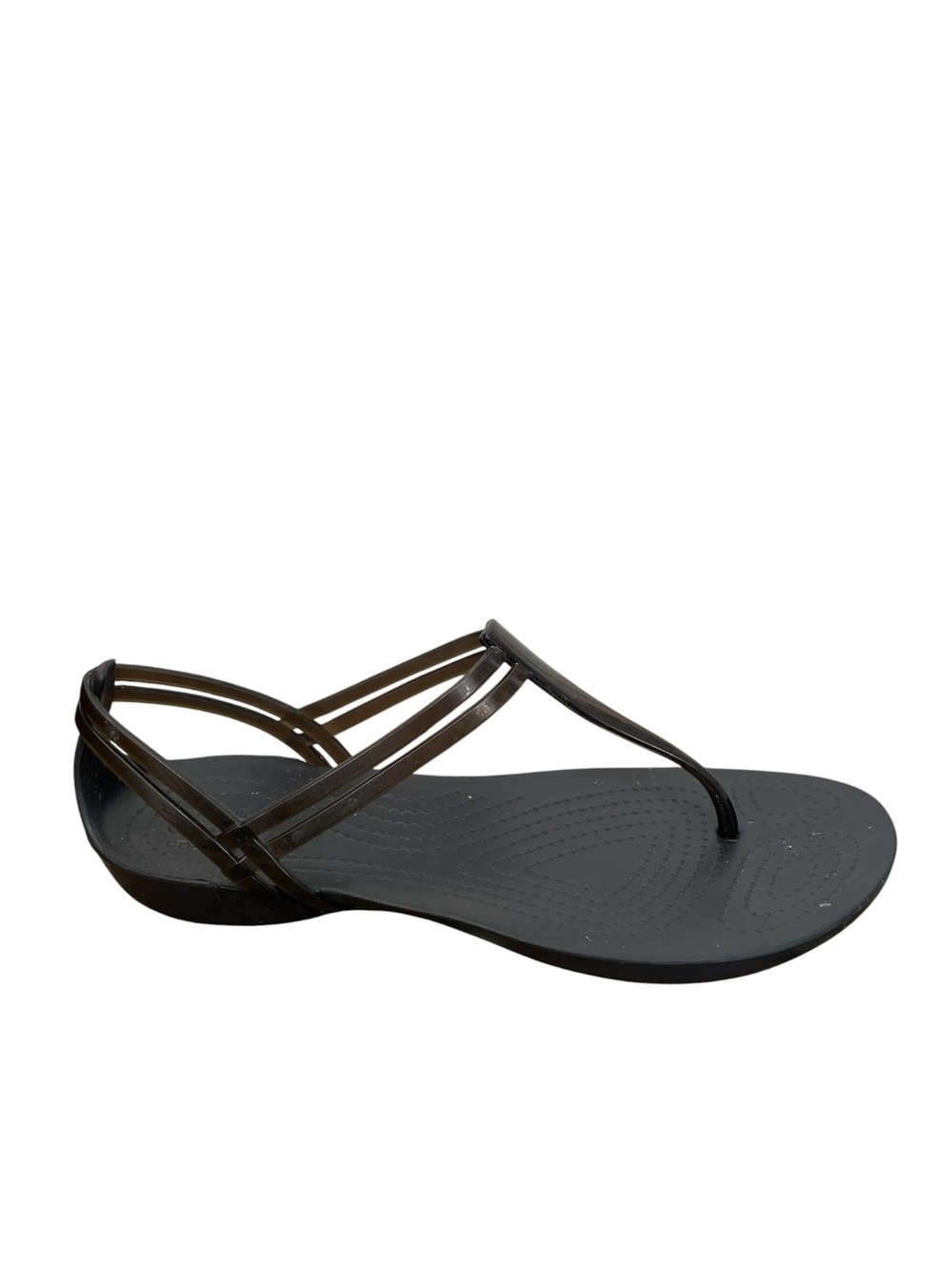 CROCS Women's Isabella Black Strappy Jelly Thong Sandal 8